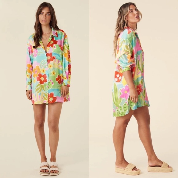 Nwt Spell & The Gypsy Spell Plus Size Margi Hour Shirt Dress XXL - Picture 5 of 8